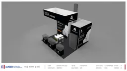 20x20 Peninsula booth design by Exhibit-Rentals